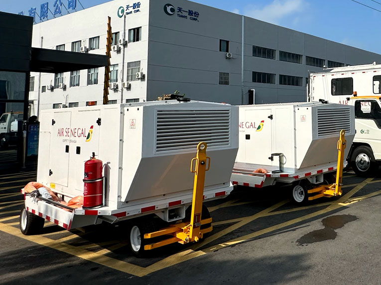 Towed AC-DC ground power vehicle