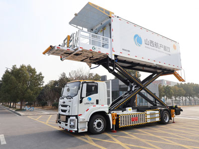 El cami&oacute;n Tianyi GSE Electric Aircraft Catering se puso en funcionamiento en Shanxi Aviation Industry Catering 